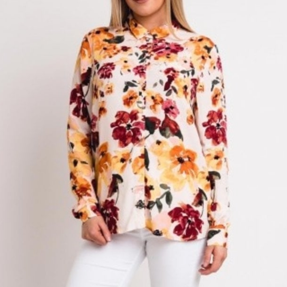 Ichi Brunsa Tapioca Dress Shirt Blouse Floral